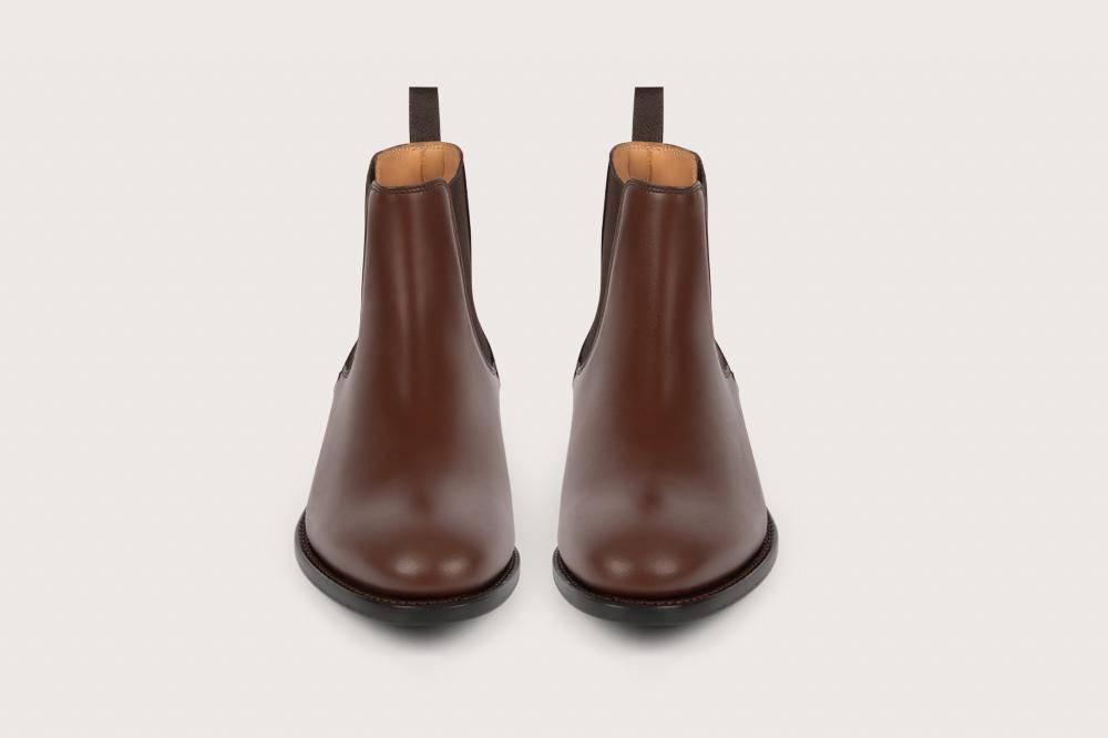 Heschung Boots Frêne Femme En Cuir Marron Sur Semelle Cuir