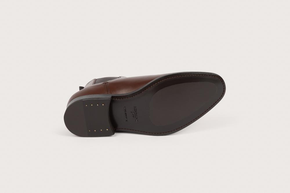 Heschung Boots Frêne Femme En Cuir Marron Sur Semelle Cuir