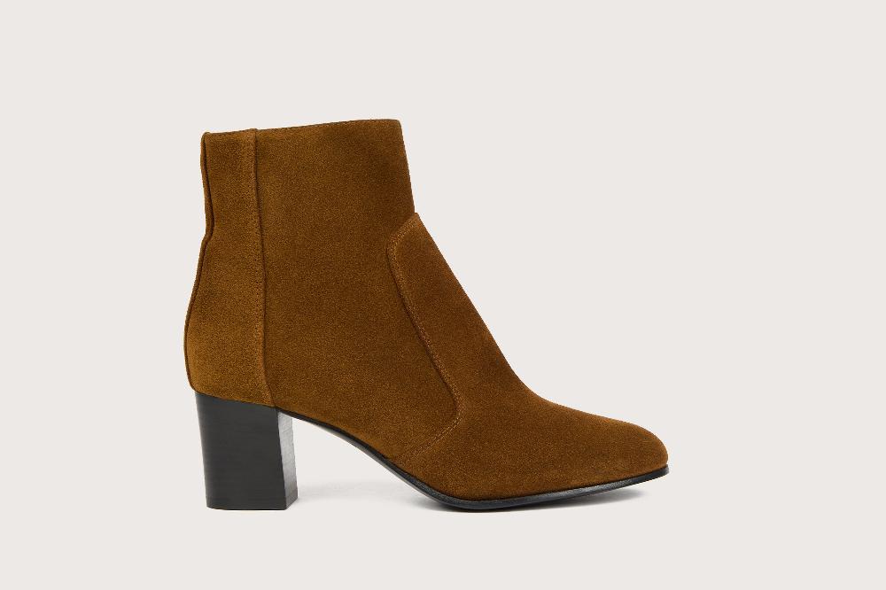 Heschung Boots Hebe Femme En Velours Couleur Toundra Sur Semelle Cuir