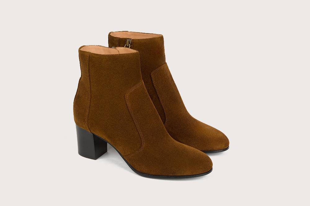 heschung Boots Hebe femme en Velours couleur toundra sur semelle cuir