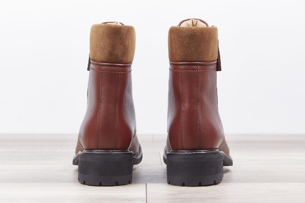 Heschung Boots Heschung En Cuir Lisse Marron Clair à L'allure Rock Sur Semelle Gomme