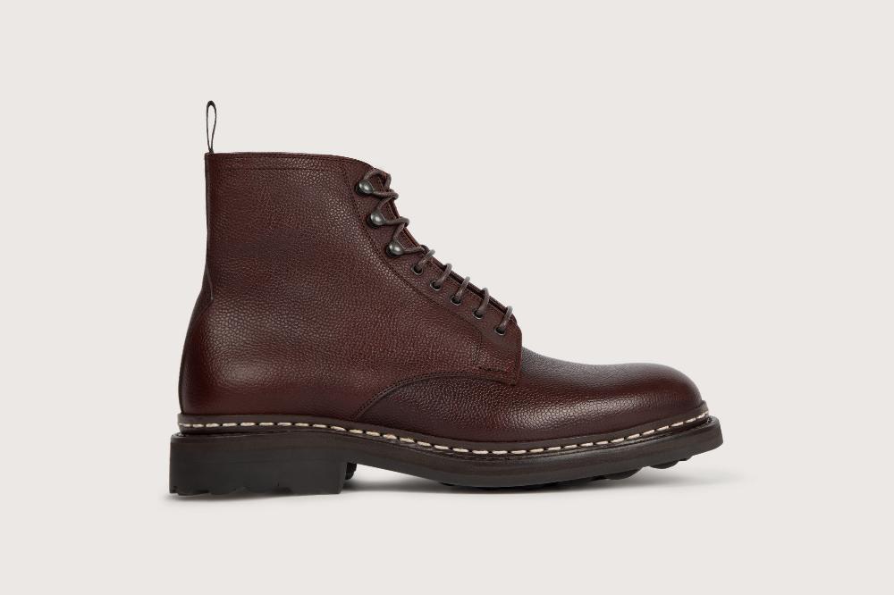 Heschung Boots Homme Décontractées En Cuir Grainé Moro Sur Semelle Gomme