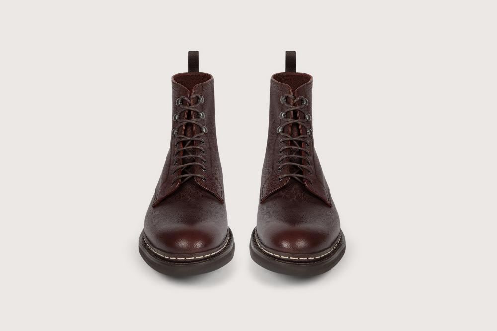 Heschung Boots Homme Décontractées En Cuir Grainé Moro Sur Semelle Gomme