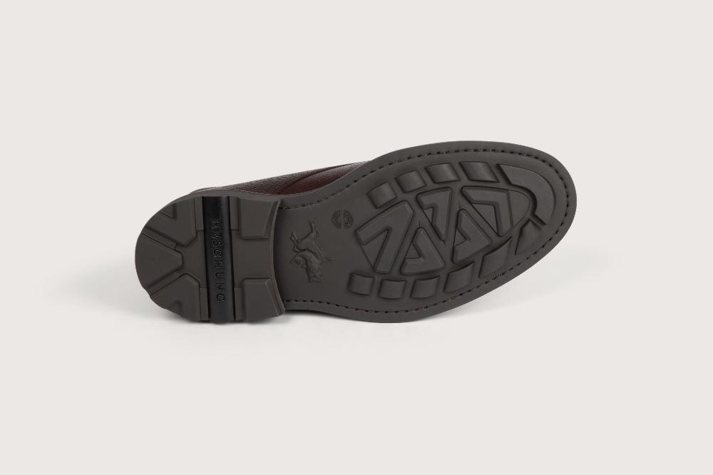 Heschung Boots Homme Décontractées En Cuir Grainé Moro Sur Semelle Gomme