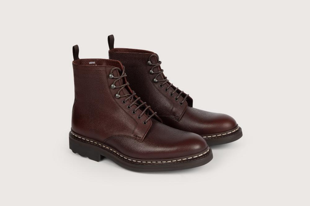 heschung Boots Homme décontractées en cuir grainé Moro sur semelle gomme