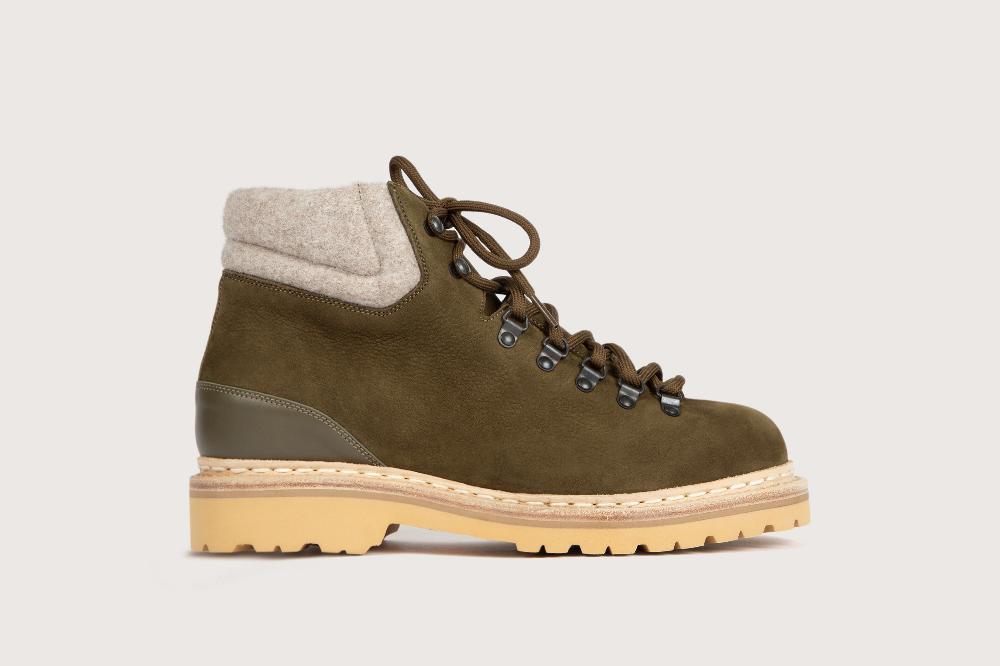 Heschung Boots Homme En Nubuck Kaki Esprit Montagne Et Authentiques