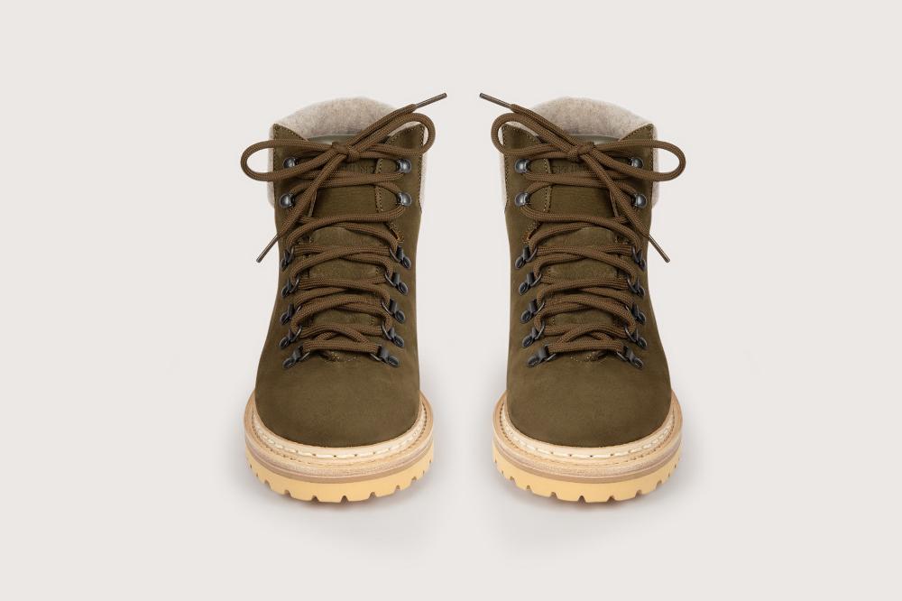 Heschung Boots Homme En Nubuck Kaki Esprit Montagne Et Authentiques