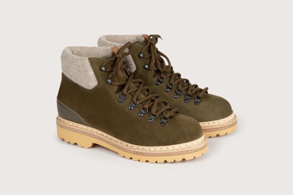 heschung Boots homme en nubuck Kaki esprit montagne et authentiques