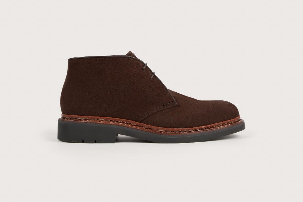 Heschung Boots Homme En Velours Marron Foncé Décontractées