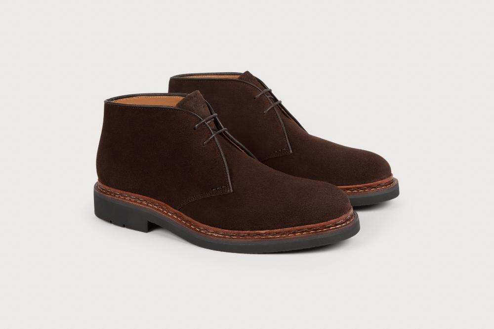 heschung Boots homme en velours marron foncé décontractées heschung Boots homme en velours marron foncé décontractées