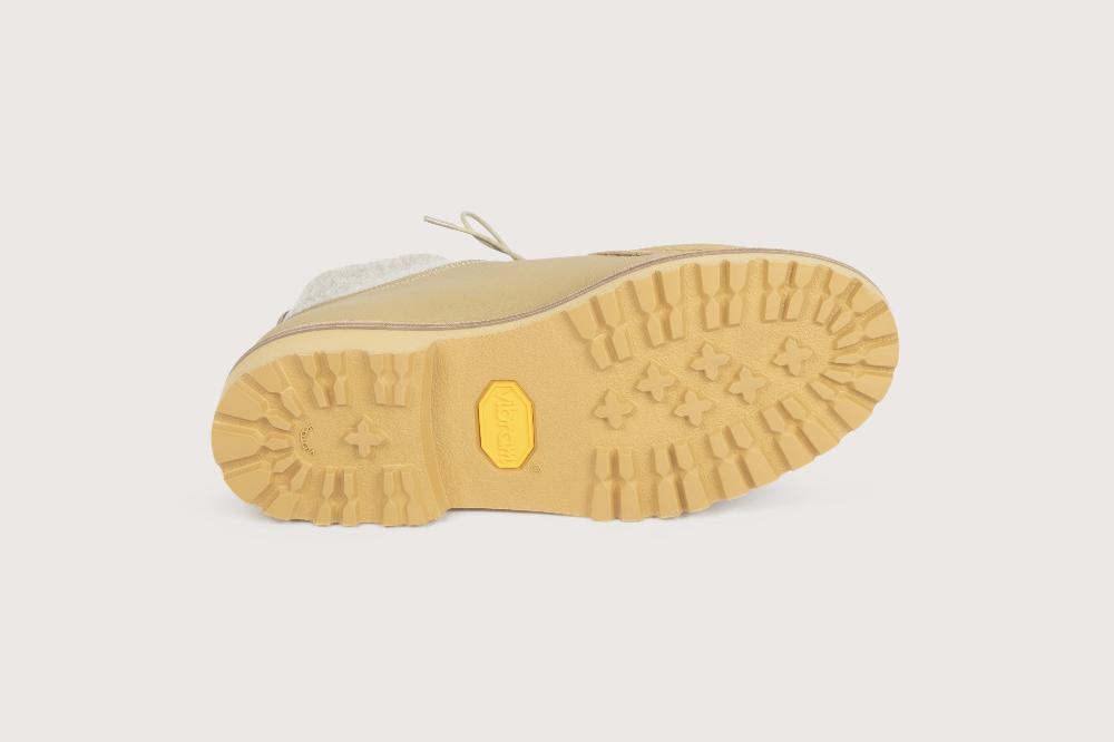 Heschung Boots Lierre Femme En Cuir Grainé Et Tweed Sur Semelle Gomme