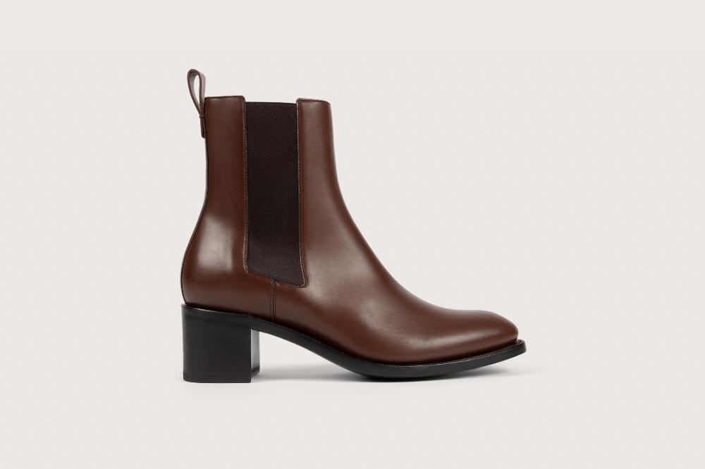 Heschung Boots Maud Femme En Cuir Marron Sur Semelle Cuir