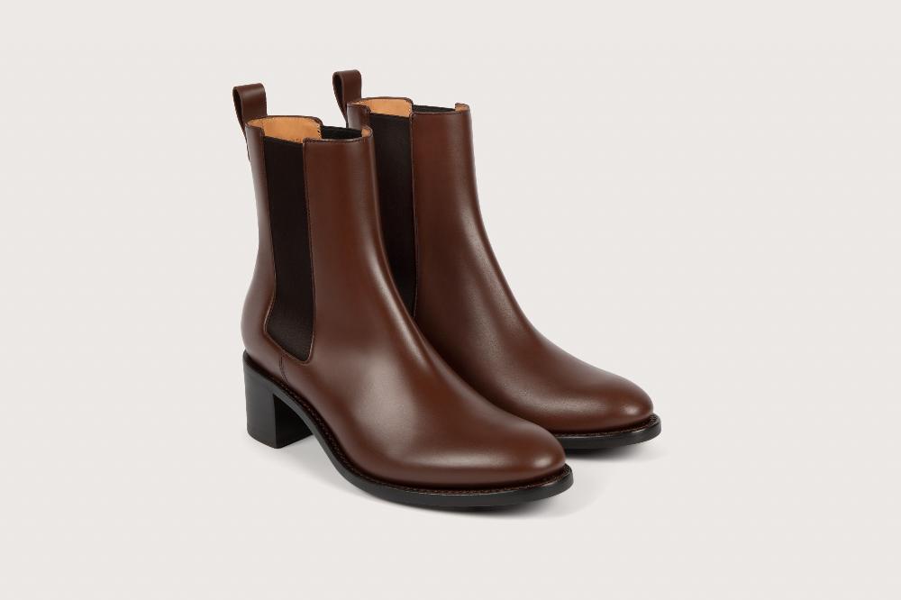 heschung Boots Maud femme en cuir marron sur semelle cuir heschung Boots Maud femme en cuir marron sur semelle cuir