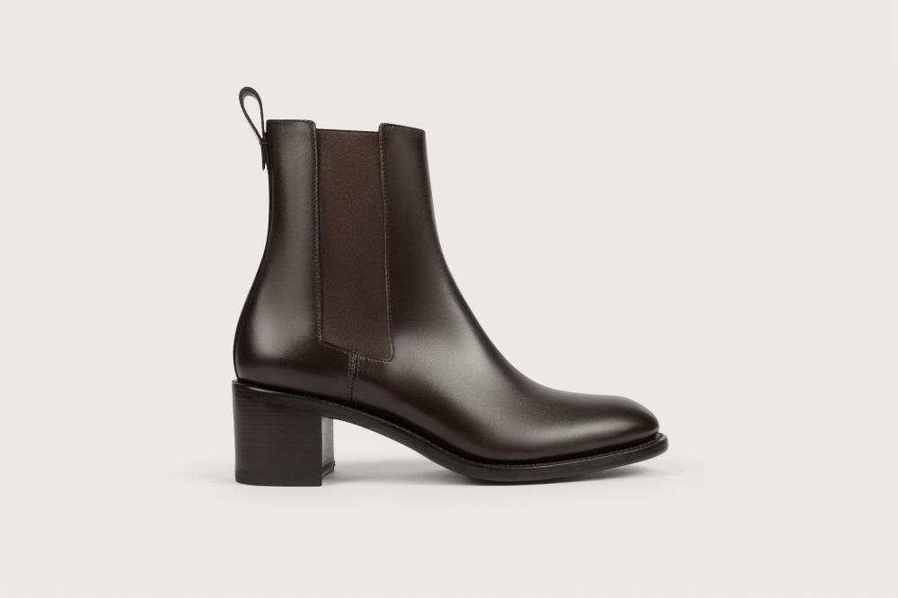 Heschung Boots Maud Femme En Veau Box Marron Semelle En Cuir