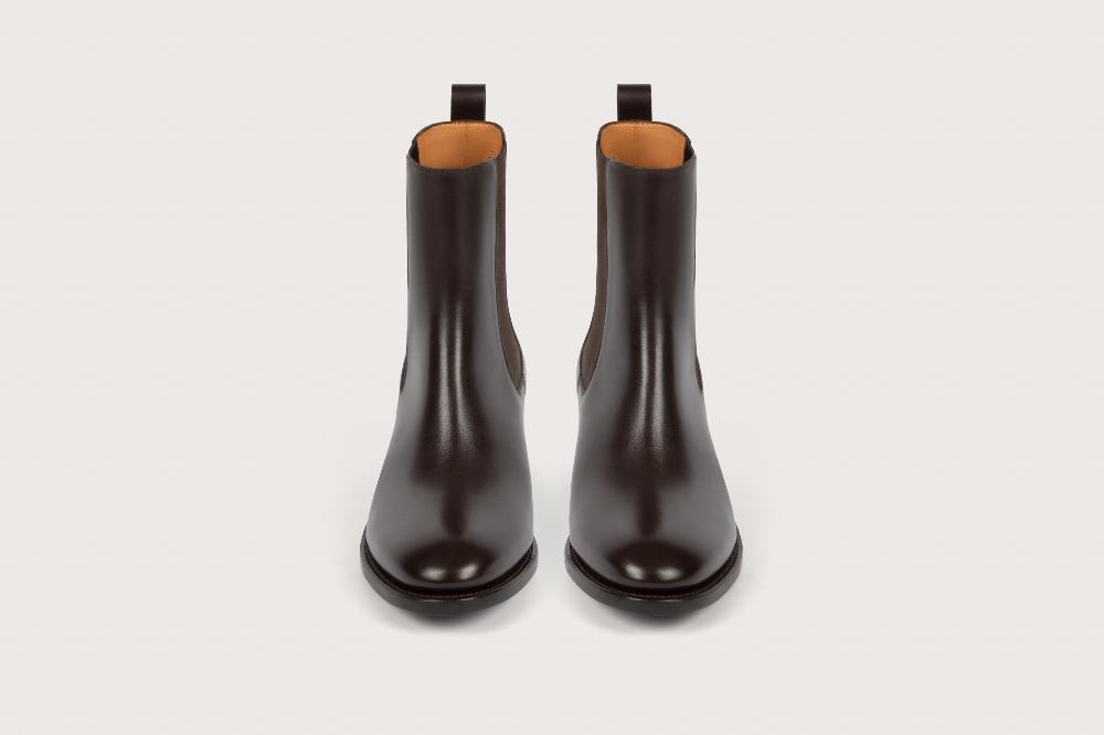 Heschung Boots Maud Femme En Veau Box Marron Semelle En Cuir