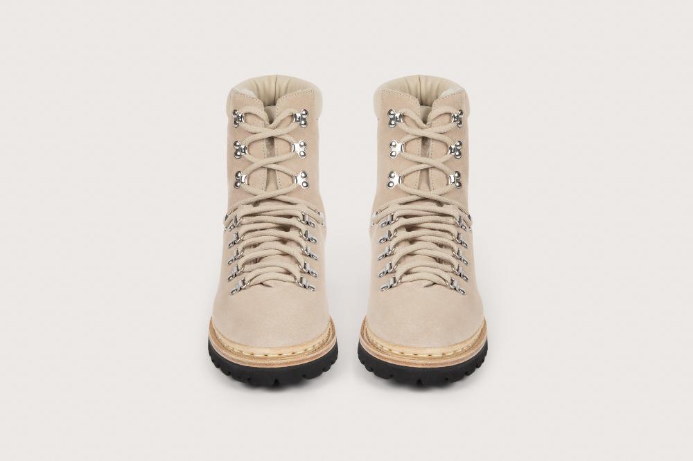 Heschung Boots Montantes Femme En Velours Beige Esprit Montagne Et Authentiques