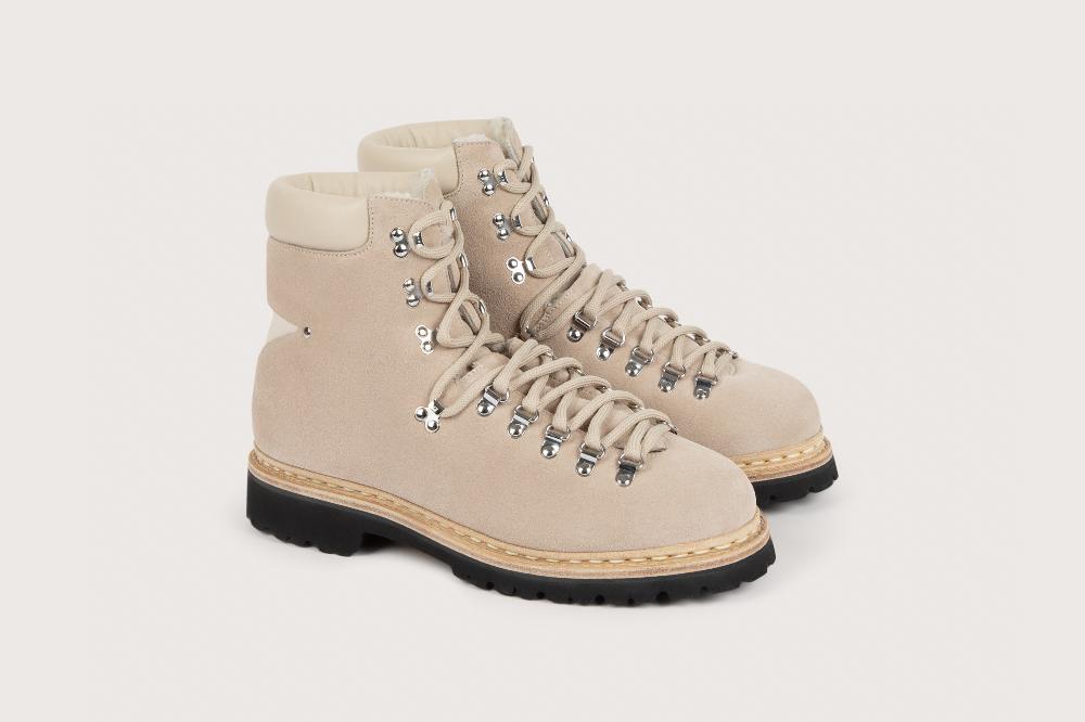 Heschung Boots Montantes Femme En Velours Beige Esprit Montagne Et Authentiques