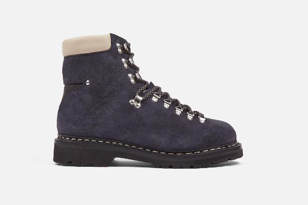 Heschung Boots Montantes Homme En Hydrovelours Bleu Foncé Esprit Montagne Et Authentiques