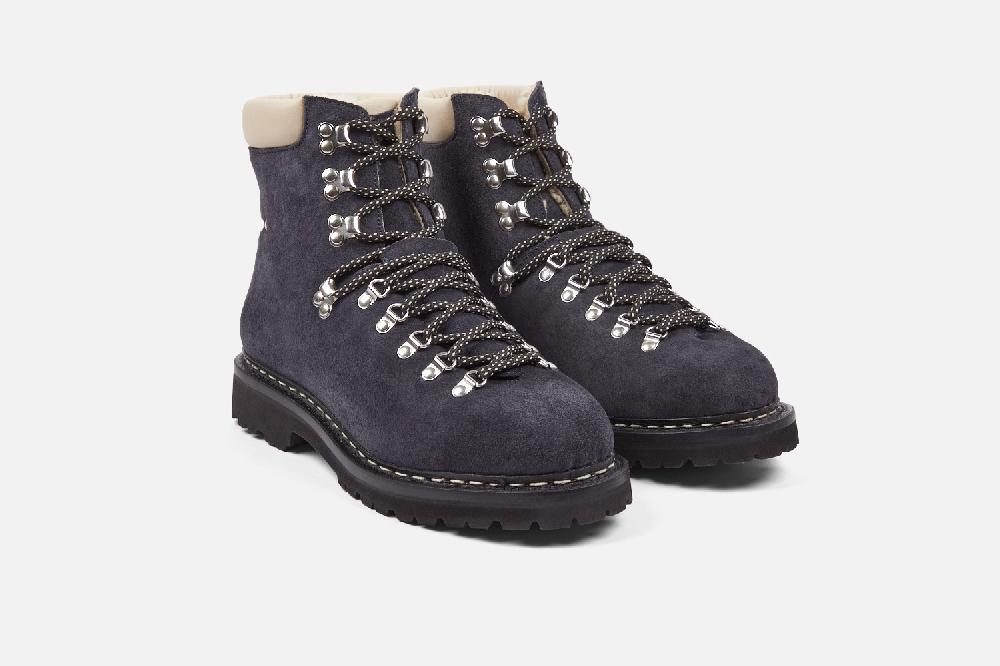 heschung Boots montantes homme en hydrovelours bleu foncé esprit montagne et authentiques