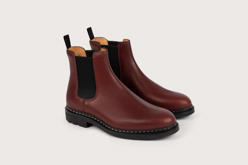 heschung Boots Tremble femme en cuir Suportlo Merlot sur semelle caoutchouc naturel