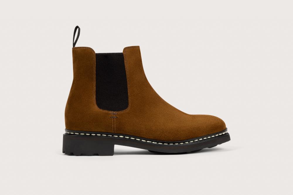 Heschung Boots Tremble Femme En Velours Couleur Toundra Sur Semelle Caoutchouc