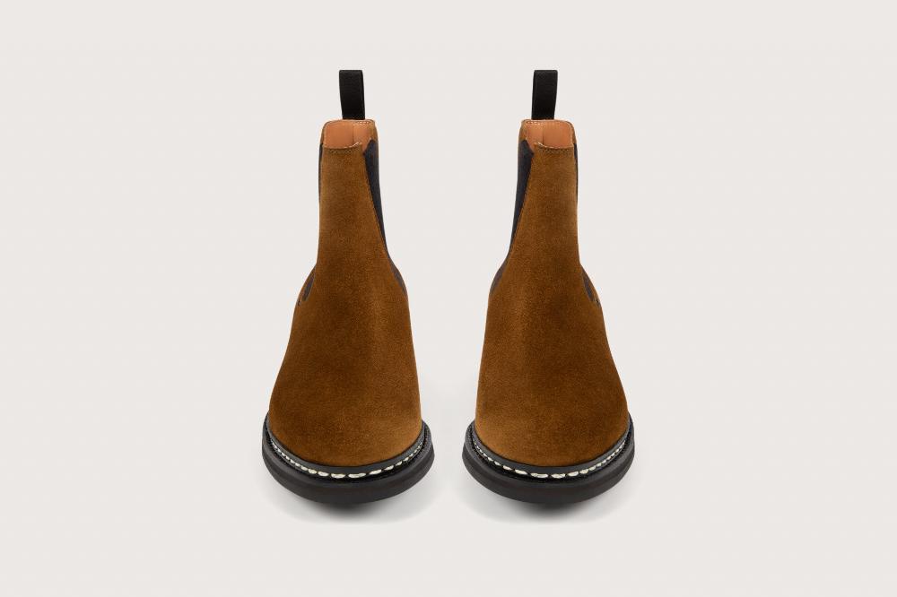 Heschung Boots Tremble Femme En Velours Couleur Toundra Sur Semelle Caoutchouc