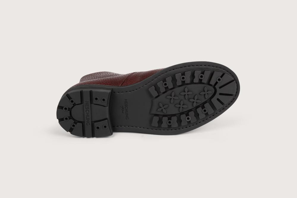 Heschung Bottine En Cuir De Buffle Pour Femme Semelle Gomme Coloris Rouge Chianti