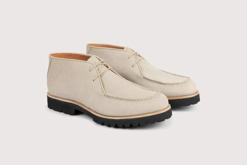 heschung Bottine en cuir de veau pour homme semelle gomme coloris grege