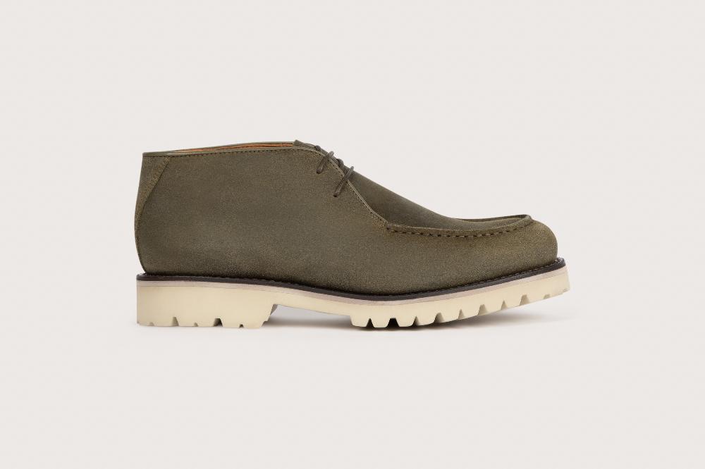 Heschung Bottine En Cuir De Veau Pour Homme Semelle Gomme Coloris Kaki