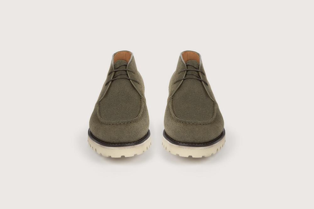 Heschung Bottine En Cuir De Veau Pour Homme Semelle Gomme Coloris Kaki