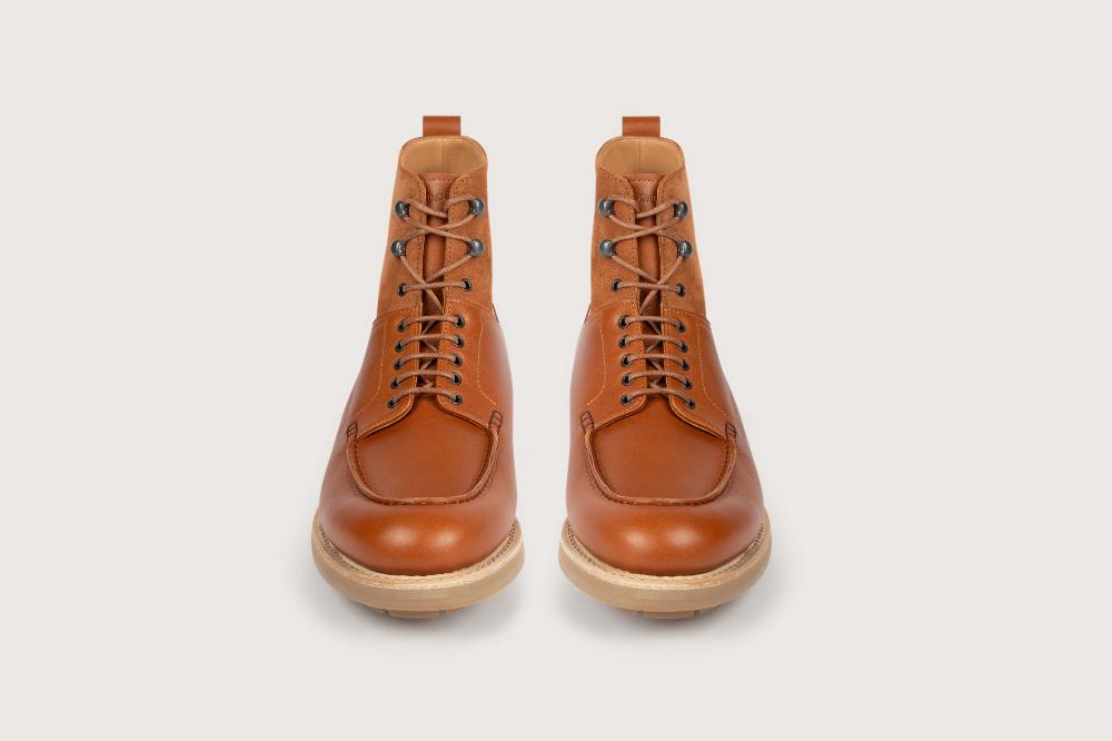 Heschung Bottine En Cuir De Veau Pour Homme Semelle Gomme Coloris Cognac