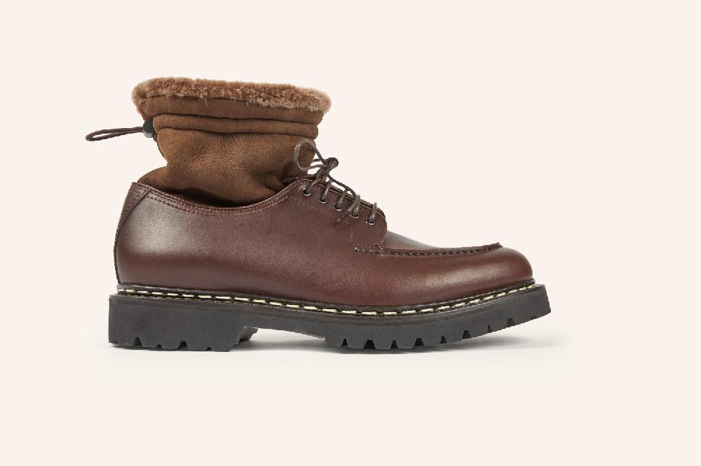 Heschung Bottine En Cuir Suportlo à Col Fourré Mouton Pour Homme Semelle Gomme Coloris Naturel