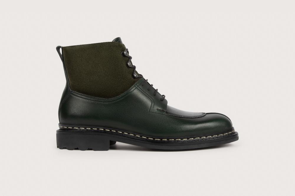 Heschung Bottine En Cuir Suportlo Pour Homme Semelle Gomme Coloris Sapin