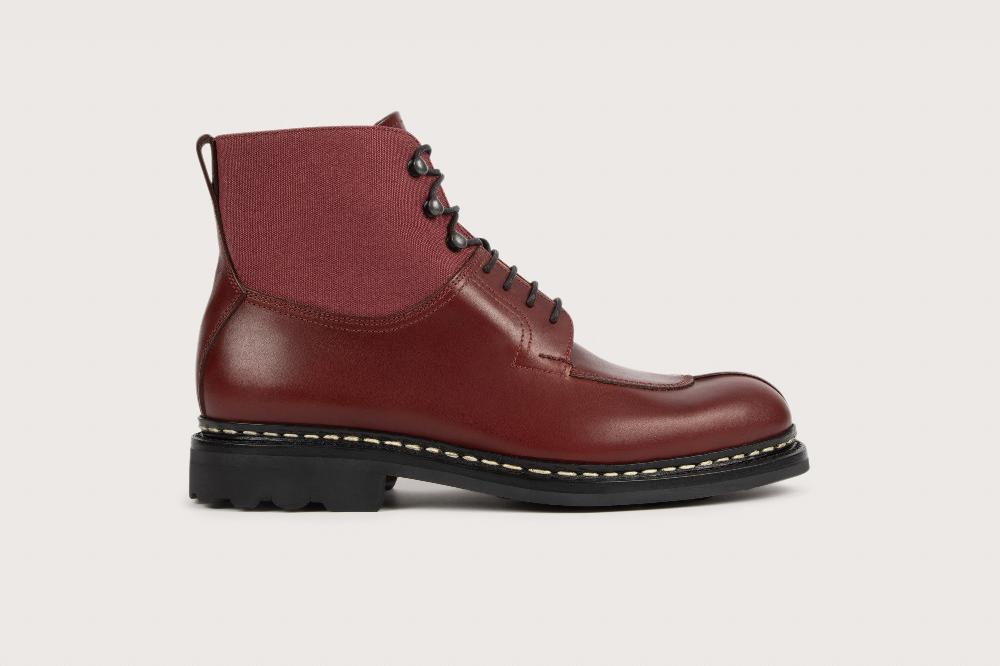 Heschung Bottine En Cuir Suportlo Pour Homme Semelle Gomme Coloris Merlot