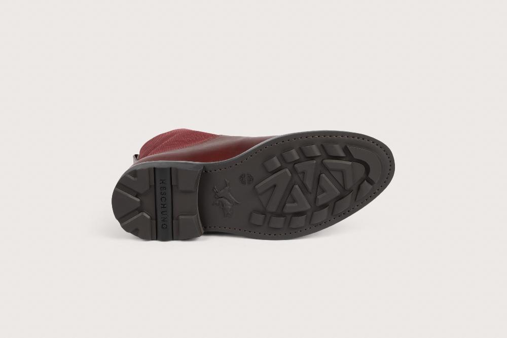 Heschung Bottine En Cuir Suportlo Pour Homme Semelle Gomme Coloris Merlot