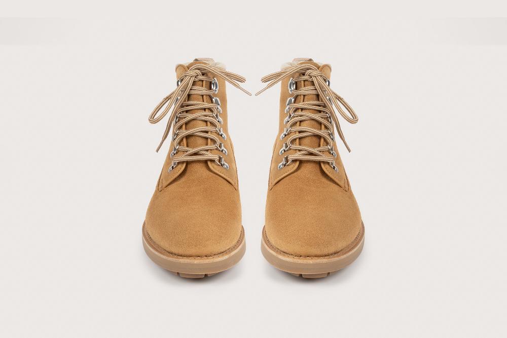 Heschung Bottine En Hydrovelours Beige Pour Homme Semelle Gomme Coloris Beige