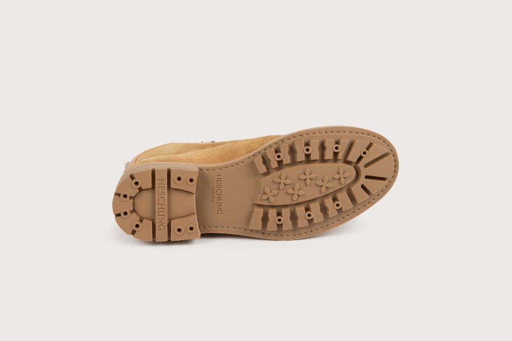 Heschung Bottine En Hydrovelours Beige Pour Homme Semelle Gomme Coloris Beige