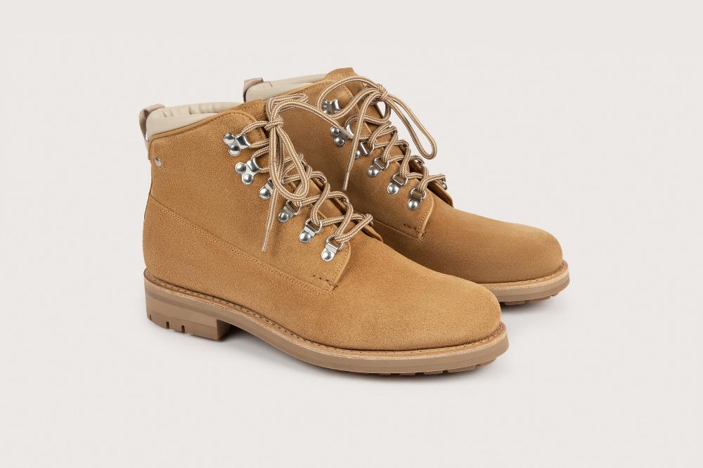 Heschung Bottine En Hydrovelours Beige Pour Homme Semelle Gomme Coloris Beige