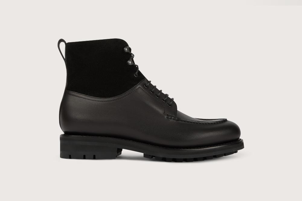 Heschung Bottine En Veau Anilcalf Et Hydrovelours Pour Homme Semelle Gomme Coloris Noir