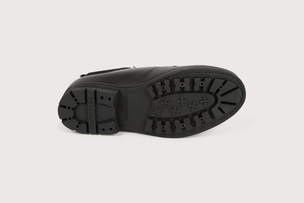 Heschung Bottine En Veau Anilcalf Et Hydrovelours Pour Homme Semelle Gomme Coloris Noir