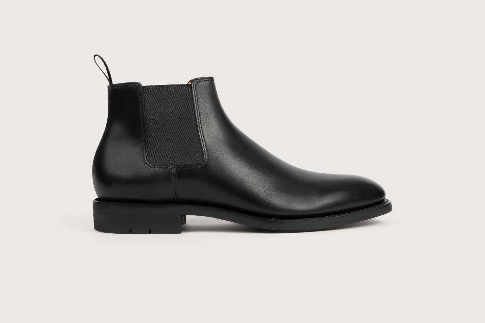 Heschung Bottine En Veau Box Pour Homme Semelle Gomme Coloris Noir