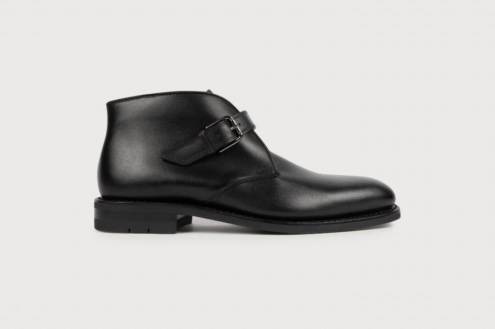 Heschung Bottine En Veau Box Pour Homme Semelle Gomme Coloris Noir