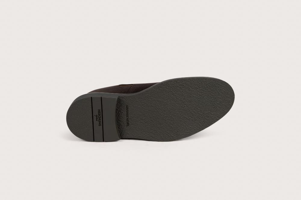 Heschung Bottine En Veau Grainé Pour Homme Semelle Gomme Coloris Moro