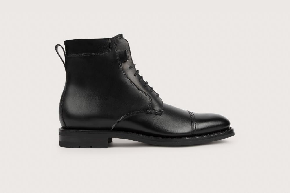 Heschung Bottine En Veau Lisse Pour Homme Semelle Gomme Coloris Noir