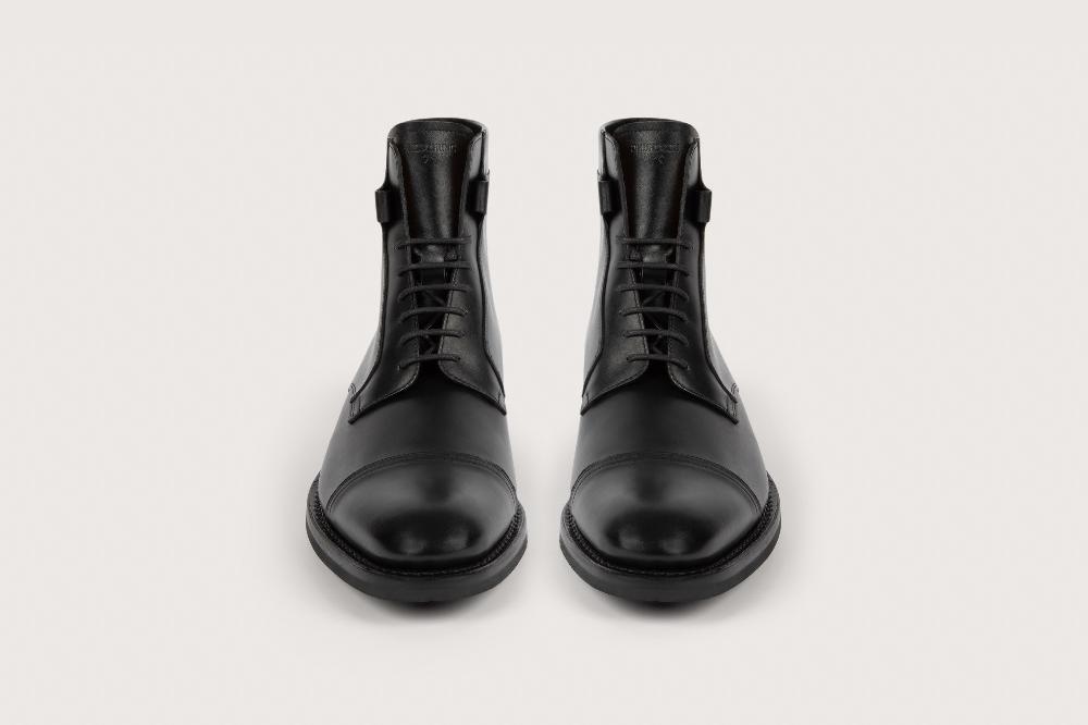 Heschung Bottine En Veau Lisse Pour Homme Semelle Gomme Coloris Noir