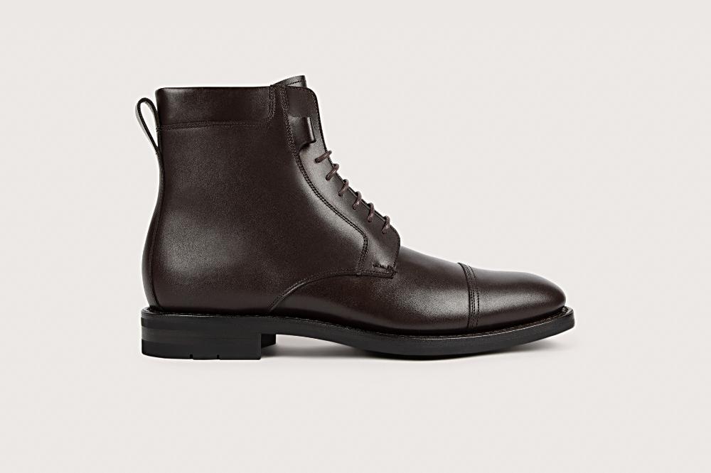 Heschung Bottine En Veau Lisse Pour Homme Semelle Gomme Coloris Moro