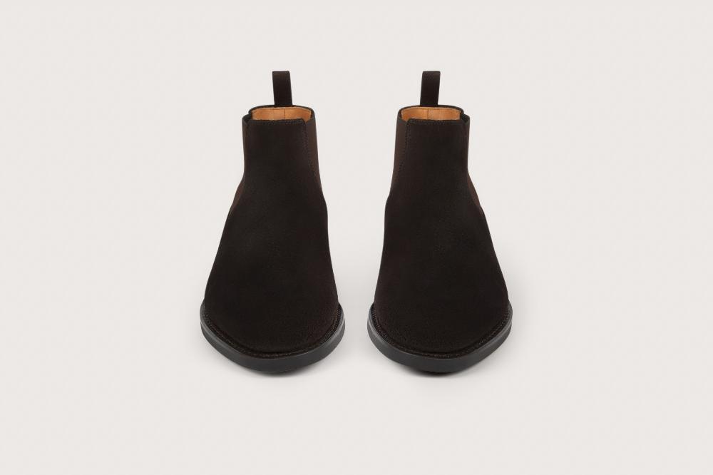 Heschung Bottine En Veau Velours Pour Homme Semelle Gomme Coloris Moro