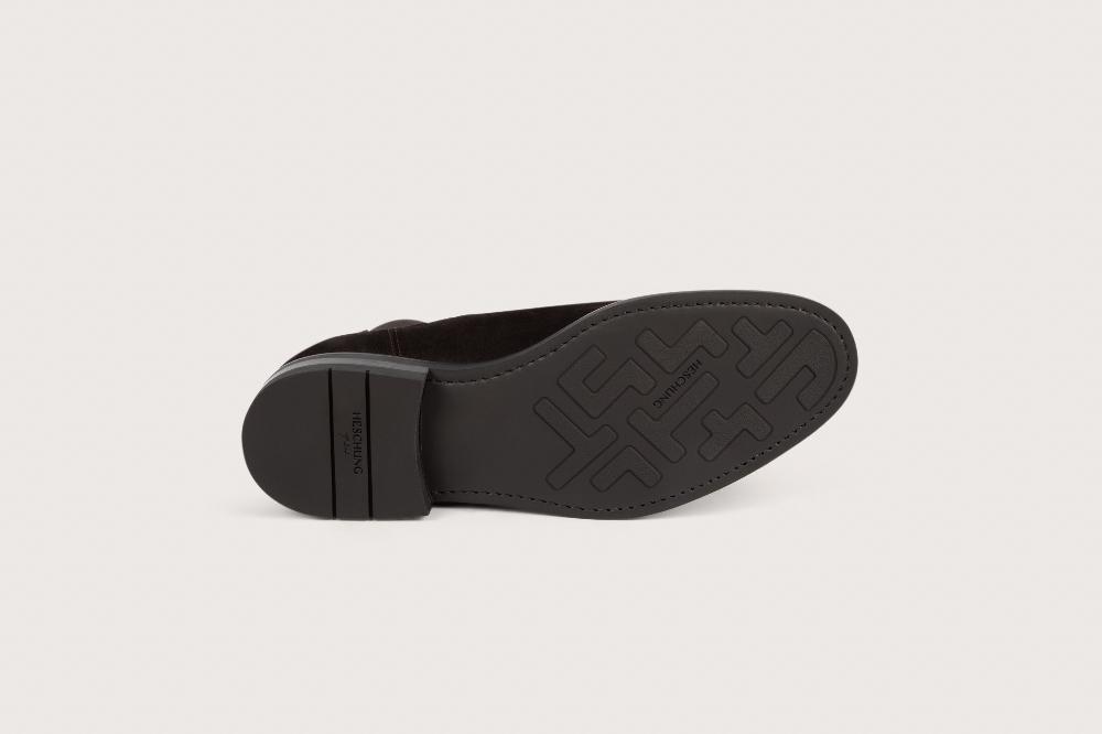 Heschung Bottine En Veau Velours Pour Homme Semelle Gomme Coloris Moro