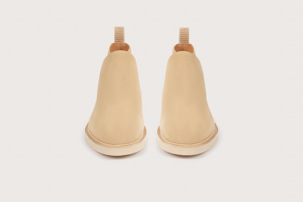 Heschung Bottine En Veau Velours Pour Homme Semelle Gomme Coloris Sable