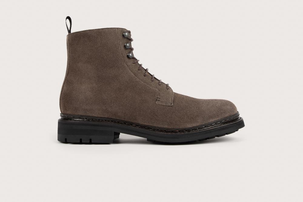 Heschung Bottine En Veau Velours Pour Homme Semelle Gomme Coloris Acacia